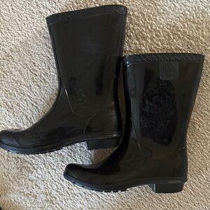 UGG Stylish Black Rain Boots